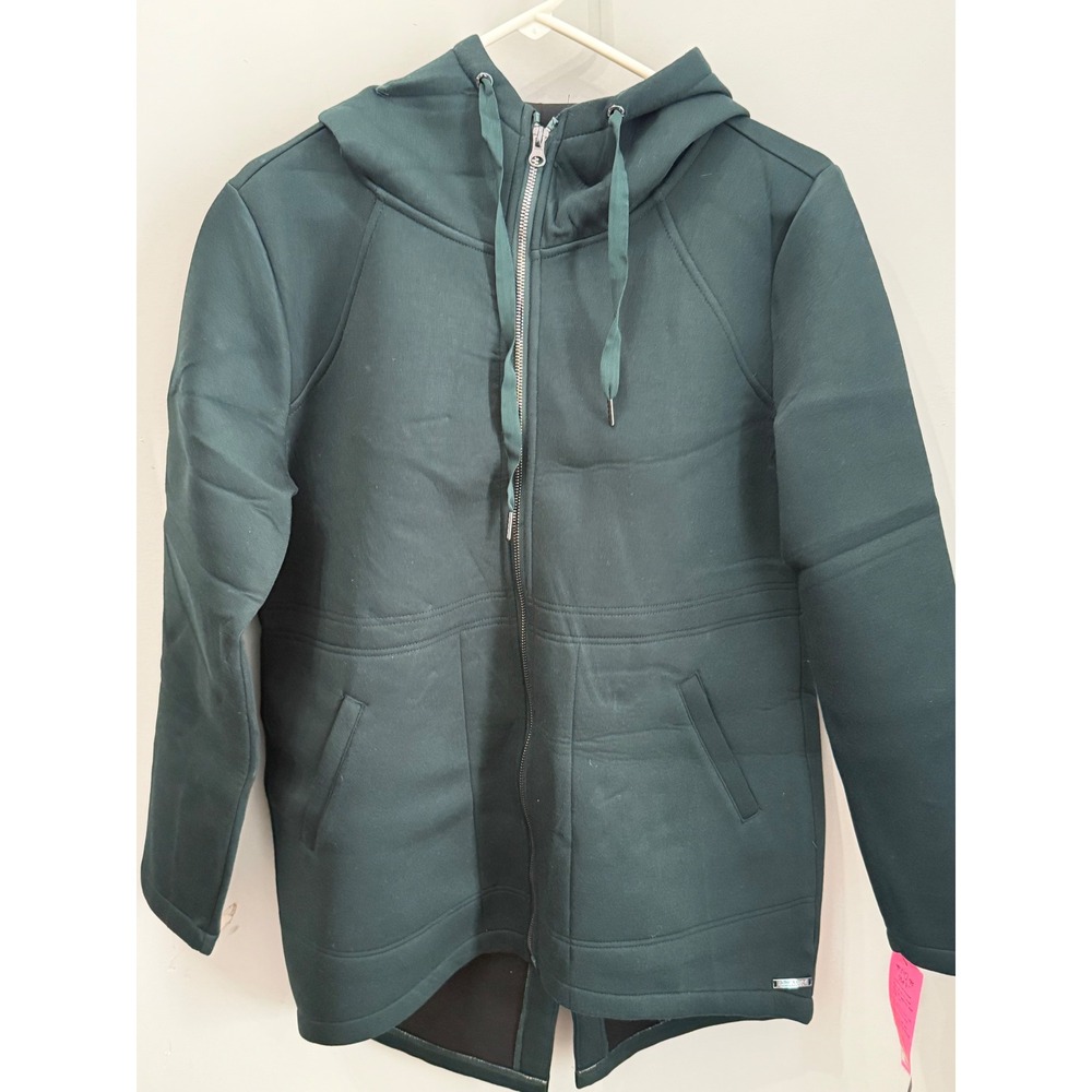 Betsey Johnson Performance NWT Kale Green Scuba Knit Full-Zip Hooded Jacket L